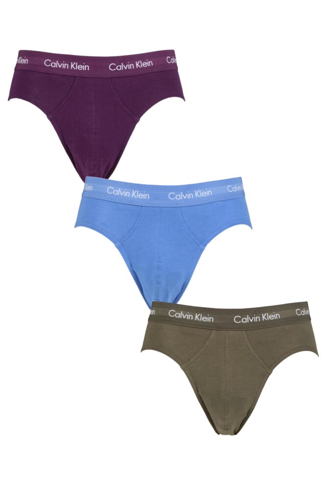 Mens 3 Pack Calvin Klein Cotton Stretch Hip Briefs