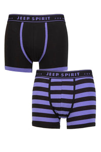 Mens 2 Pack Jeep Spirit Stripe Cotton Trunks