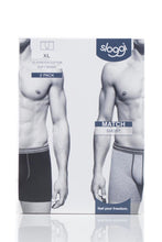 Load image into Gallery viewer, Mens 2 Pair Sloggi Match Cotton Shorts In Black and Grey
