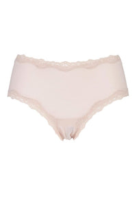 Ladies 1 Pair Kinky Knickers Simply Plain Classic Knicker with Nottingham Lace Trim In Nude