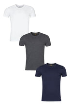 Load image into Gallery viewer, Mens 3 Pack Ralph Lauren Plain Cotton Stretch Crew Neck T-shirts
