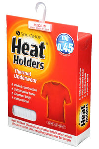 Mens SOCKSHOP Heat Holders Short Sleeved Thermal Vest