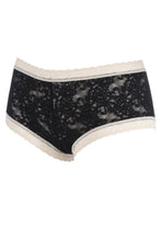 Load image into Gallery viewer, Ladies 1 Pair Kinky Knickers Black And Ivory Handmade In The UK Straight Lace Trim Knickers
