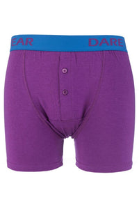 Mens 1 Pack SOCKSHOP Dare to Wear Bamboo Button Front Boxer Trunks