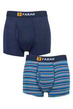 Load image into Gallery viewer, Mens 2 Pack Farah Classic Striped and Plain Bamboo Keyhole Trunks
