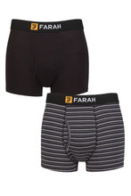 Load image into Gallery viewer, Mens 2 Pack Farah Classic Striped and Plain Bamboo Keyhole Trunks
