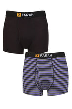 Load image into Gallery viewer, Mens 2 Pack Farah Classic Striped and Plain Bamboo Keyhole Trunks
