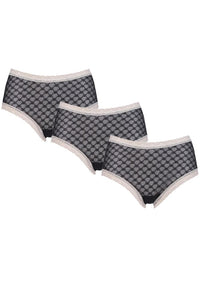 Ladies 3 Pair Kinky Knickers 'Black & Ivory' Diamond Daisy Classic Lace Knickers In Gift Box