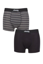 Load image into Gallery viewer, Mens 2 Pack Jeep Plain and Fine Striped Fitted Bamboo Trunks
