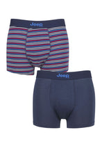 Load image into Gallery viewer, Mens 2 Pack Jeep Plain and Fine Striped Fitted Bamboo Trunks
