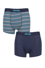 Load image into Gallery viewer, Mens 2 Pack Jeep Plain and Fine Striped Fitted Bamboo Trunks
