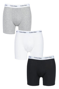 Mens 3 Pack Calvin Klein Cotton Stretch Longer Leg Boxer Brief Shorts