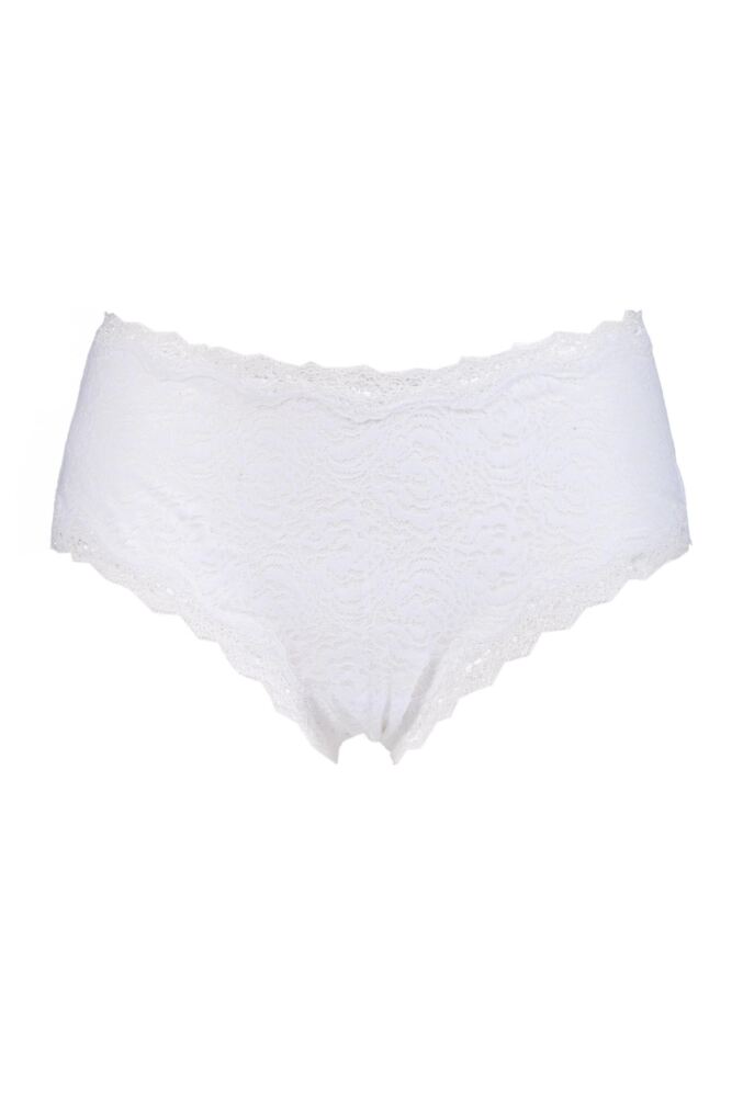 Ladies 1 Pair Kinky Knickers 'White & White' Scallop Edge Lace 'Classic' Knicker