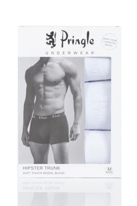 Mens 3 Pack Pringle 95% Modal Hipster Trunks