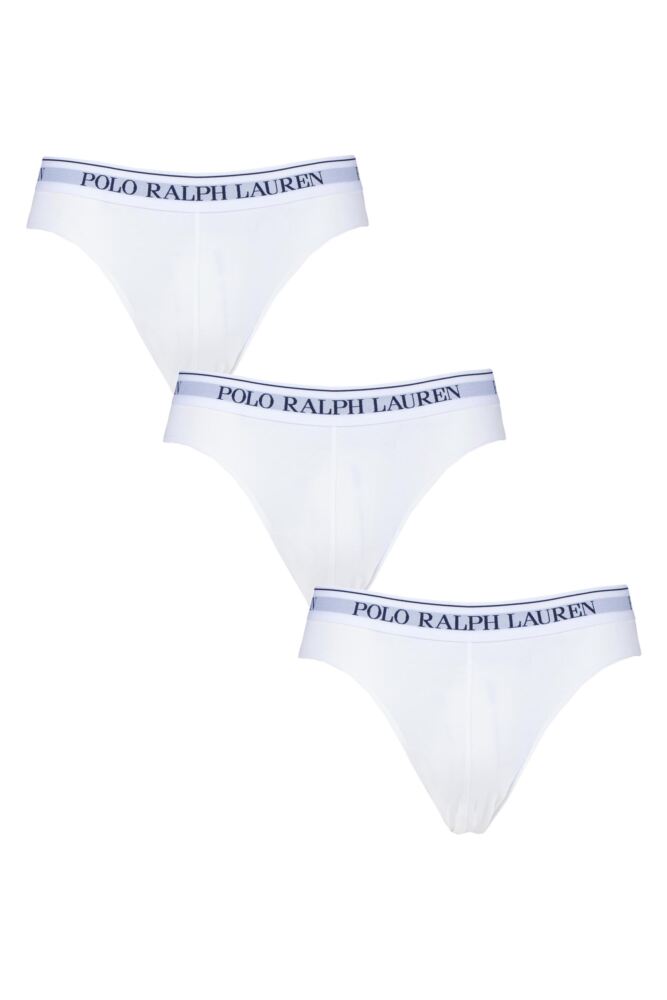 Mens 3 Pack Ralph Lauren Plain Cotton Stretch Briefs