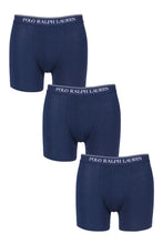 Load image into Gallery viewer, Mens 3 Pack Ralph Lauren Plain Cotton Stretch Longer Leg Boxer Briefs
