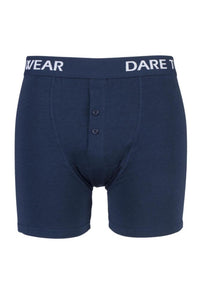 Mens 1 Pack SOCKSHOP Dare to Wear Bamboo Button Front Boxer Trunks