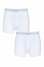 Load image into Gallery viewer, Mens 2 Pack Jeep Cotton Plain Fitted Button Front Trunk Boxer Shorts
