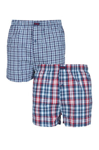 Mens 2 Pair Jeep 100% Cotton Woven Boxers